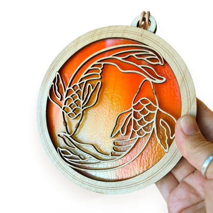 Koi Suncatcher in Orange