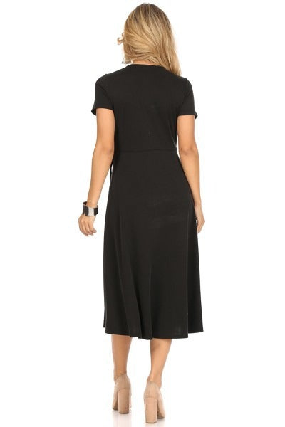 Wrap Dress in Black Knit