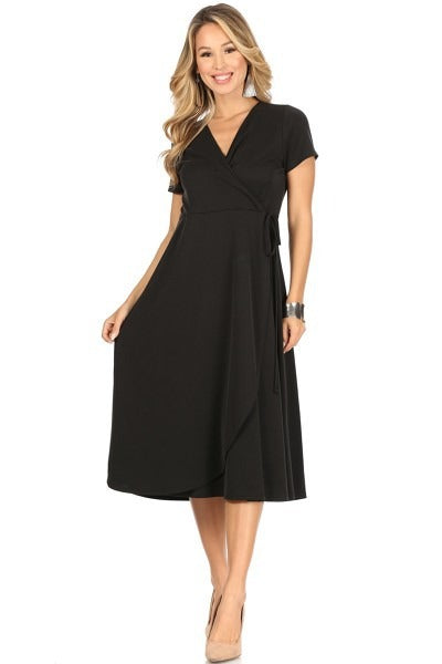 Wrap Dress in Black Knit