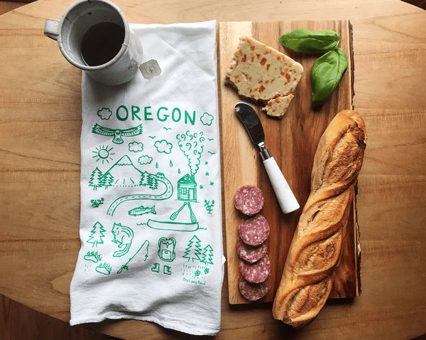 Oregon Icons Kitchen Tea Towel