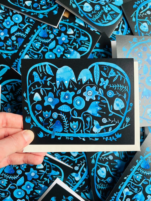 Blue flowers Greeting Card