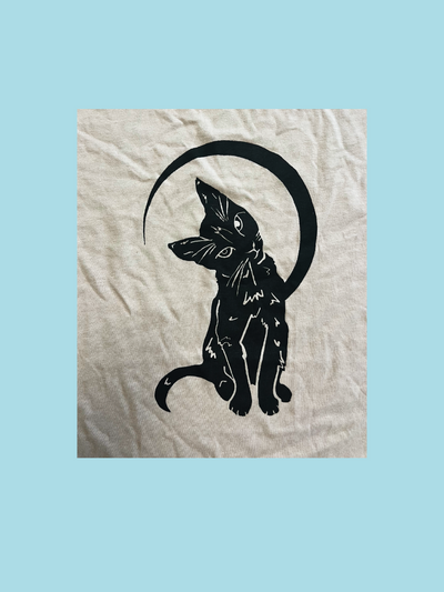 Sinister Kitty relaxed fit T-shirt in Light Mauve