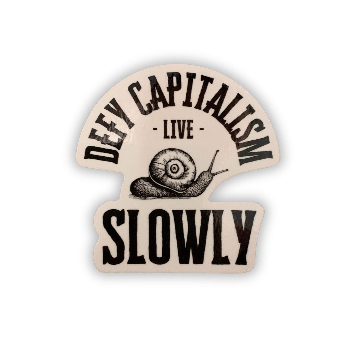 Defy Capitalism Live Slowly Sticker