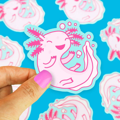 Happy Axolotl Vinyl Sticker