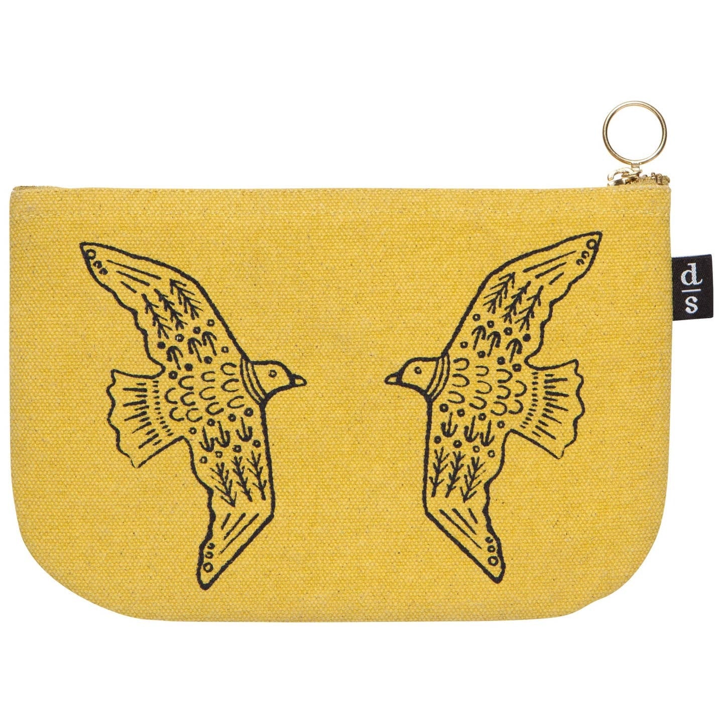 Medium Flat Pouch with Birds