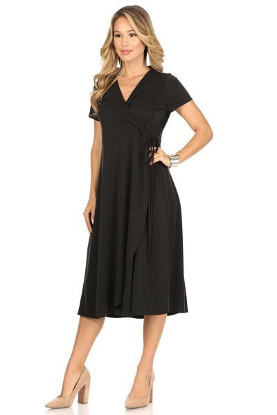 Wrap Dress in Black Knit