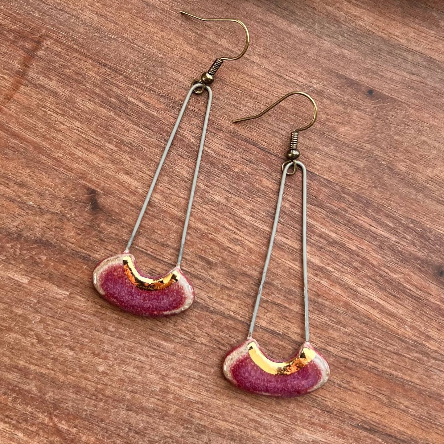 Maroon Ceramic Earrings