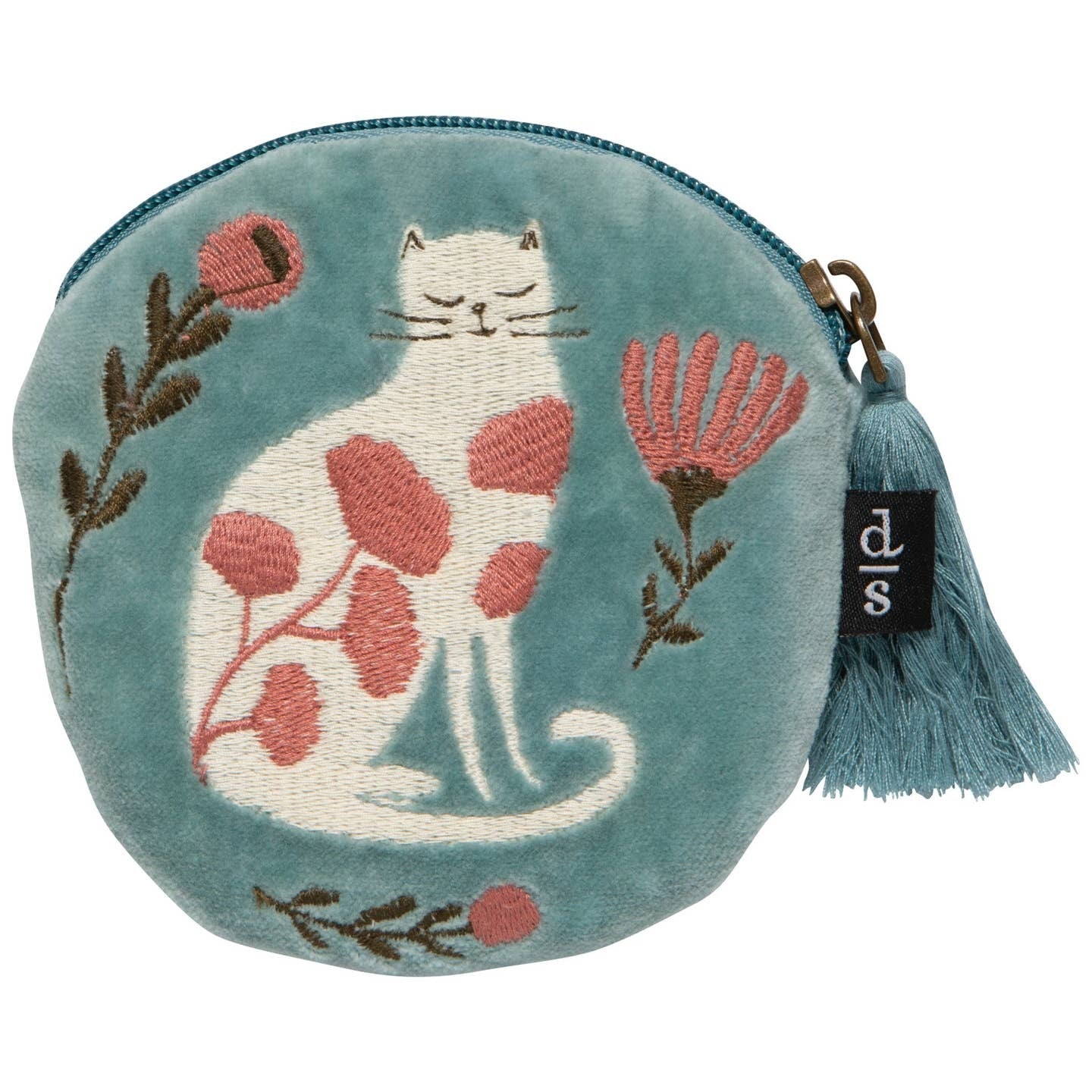 Embroidered Velvet Coin Purse