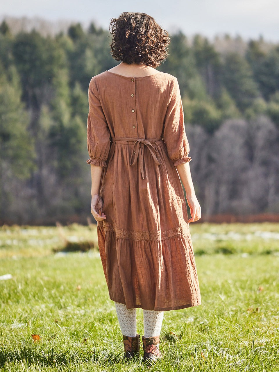 Botanist Dress in Ginger Root- L only