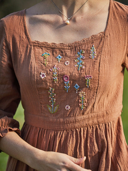 Botanist Dress in Ginger Root- L only