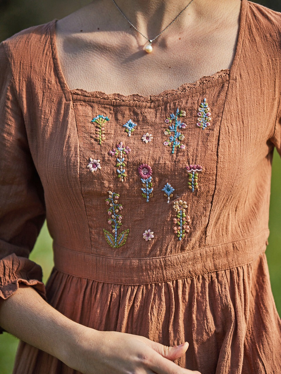Botanist Dress in Ginger Root- L only