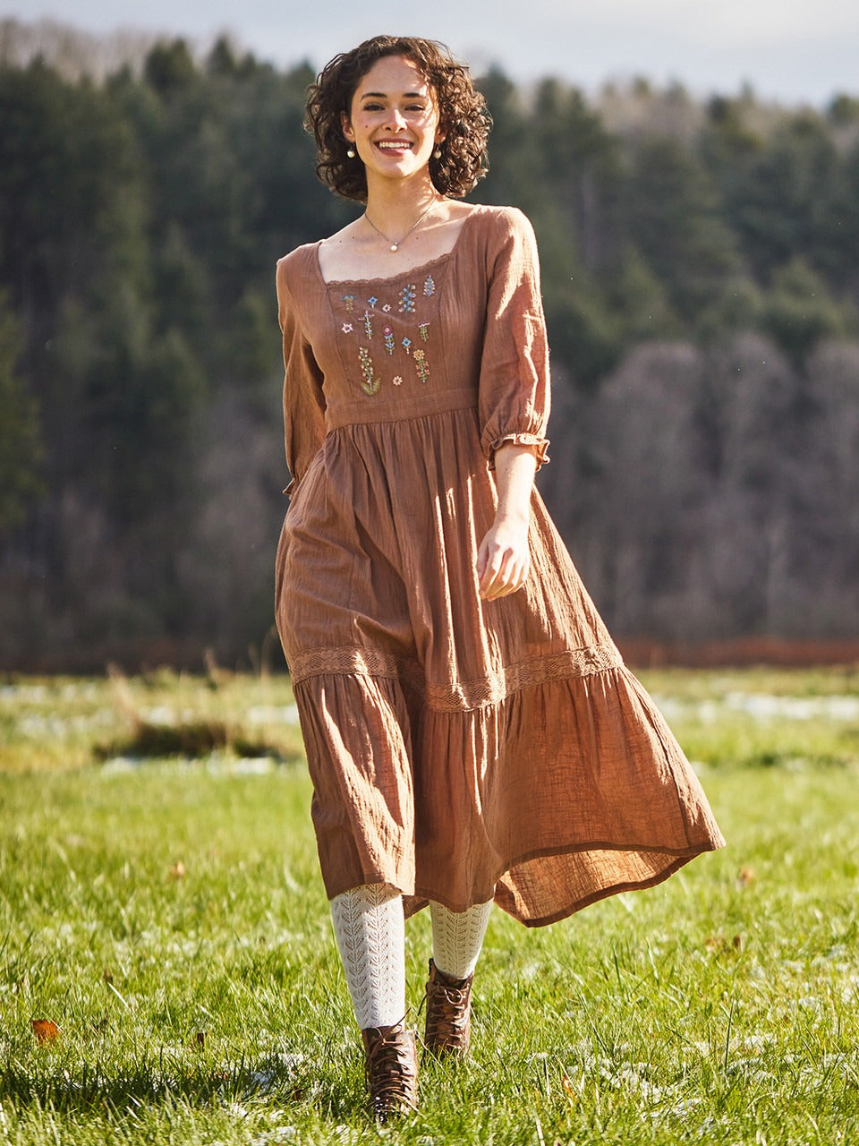 Botanist Dress in Ginger Root- L only