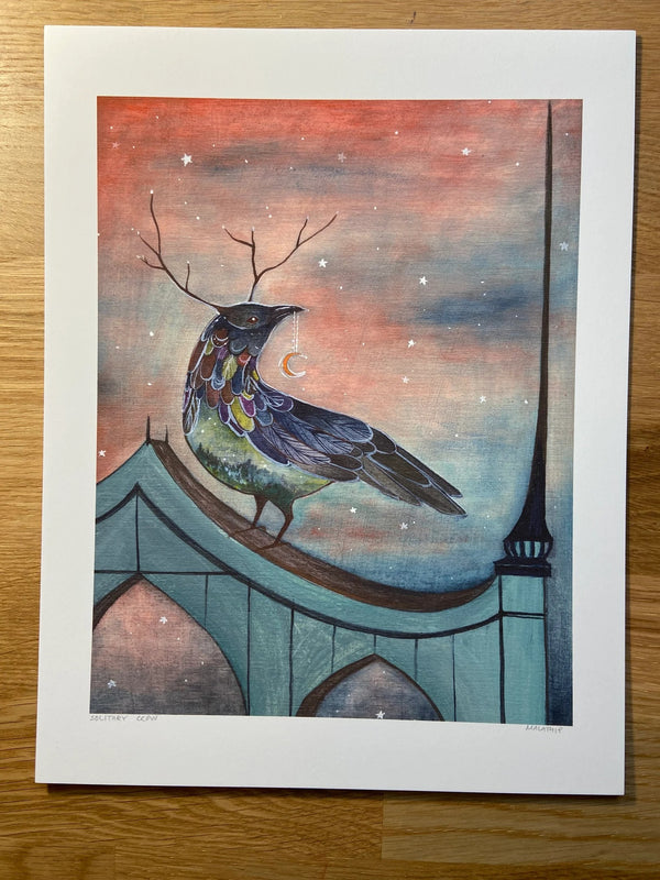 "Solitary Crow" Art Print
