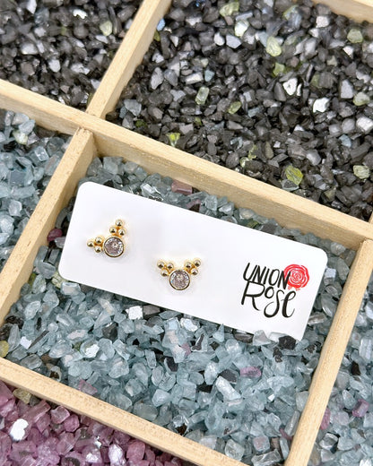 CZ + Bubbles Stud Earrings