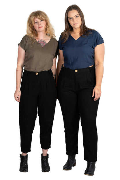 Perfect Pant in Black Linen