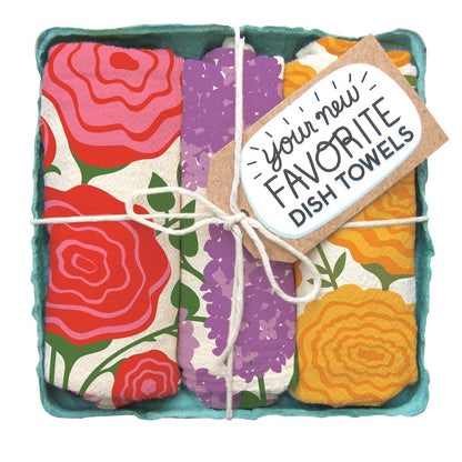 Edible Flowers Tea Towel Gift Set