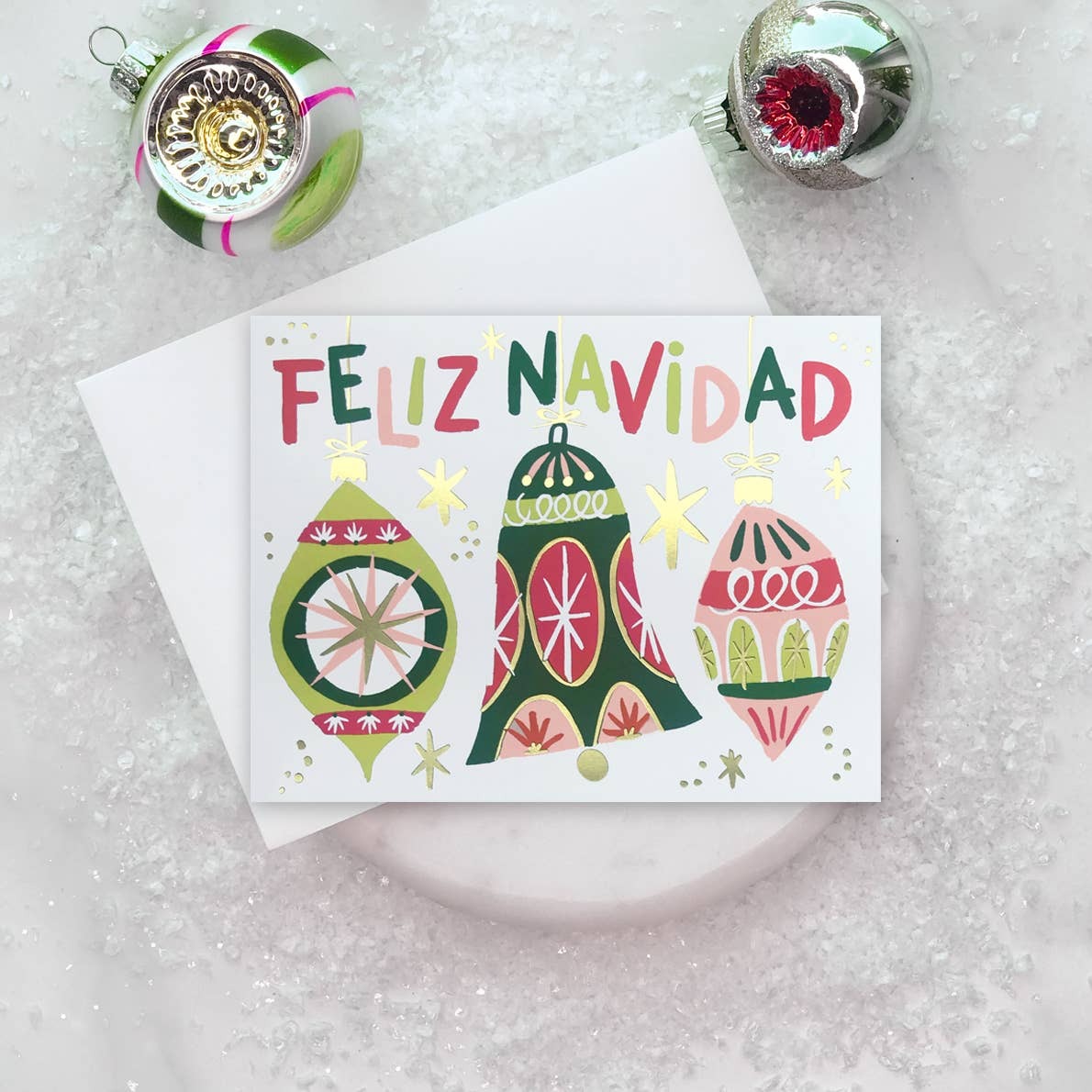 Retro Feliz Navidad Holiday Card