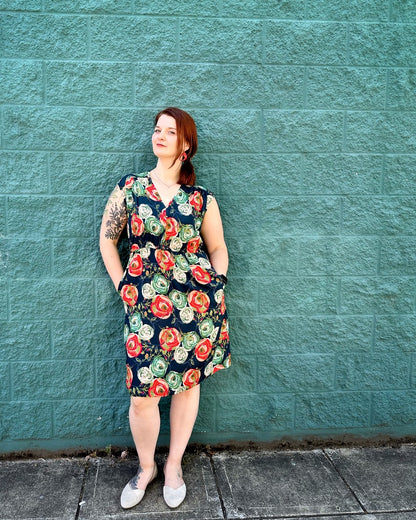 Monica Dress in Big Roses