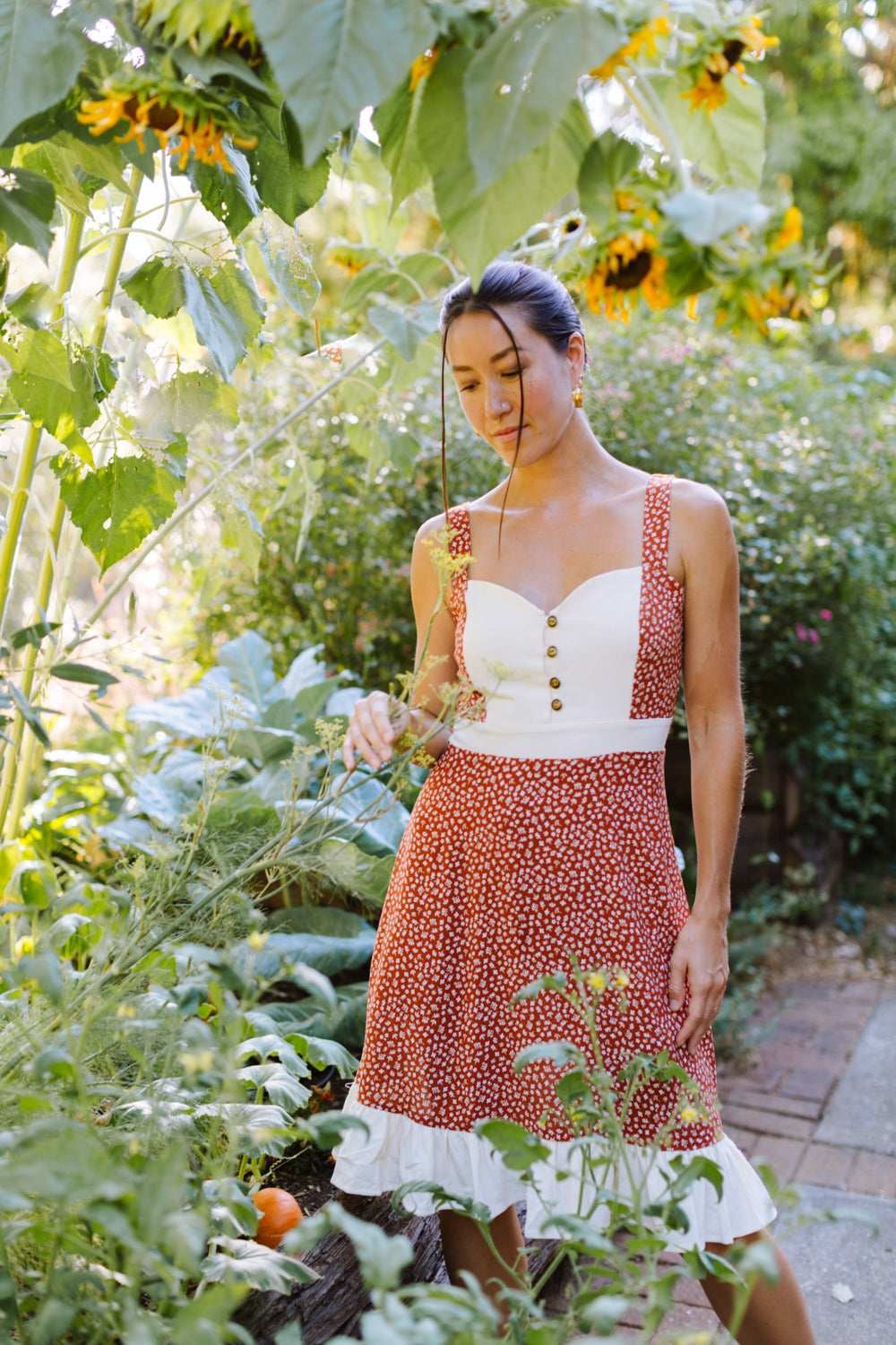 Gemma Dress in Rust Floral