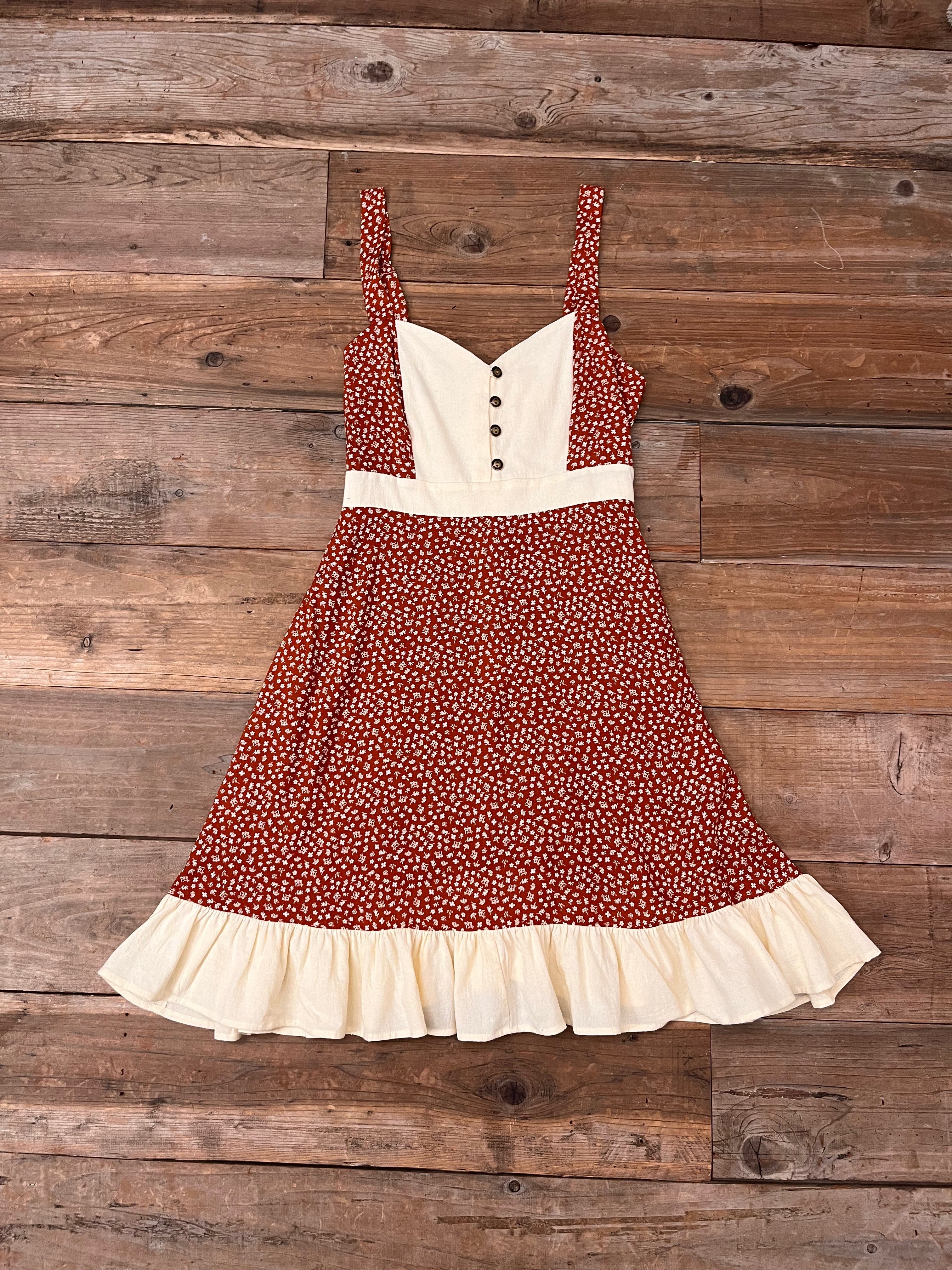 Gemma Dress in Rust Floral