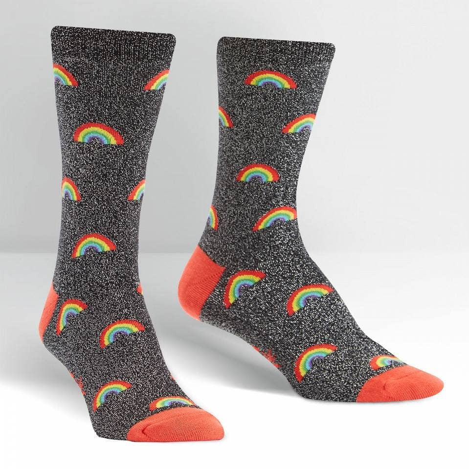 Rainbow Glitter Crew Socks