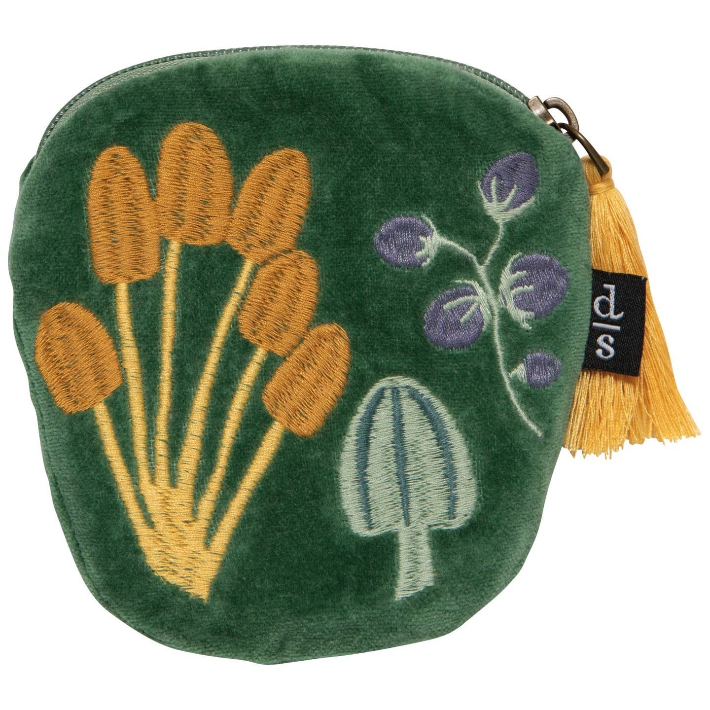 Embroidered Velvet Coin Purse