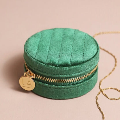 Quilted Velvet Jewelry Travel Case