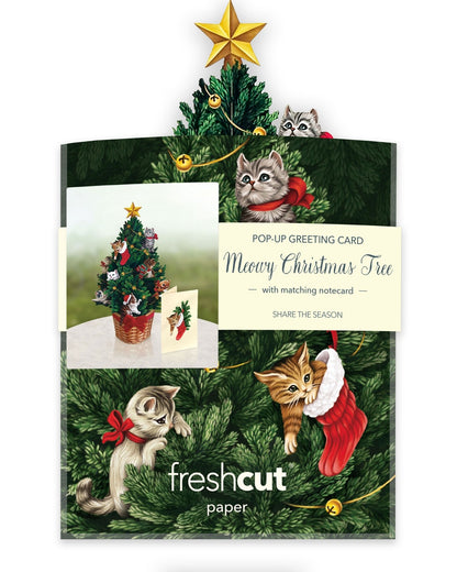 Meowy Christmas Tree Mini Pop-Up Card