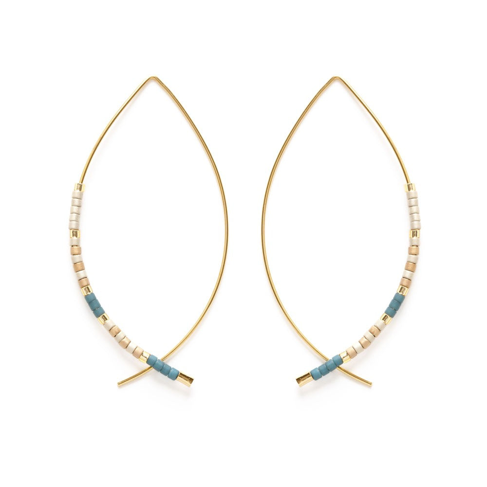 Blue and Cream gold-fill-earrings