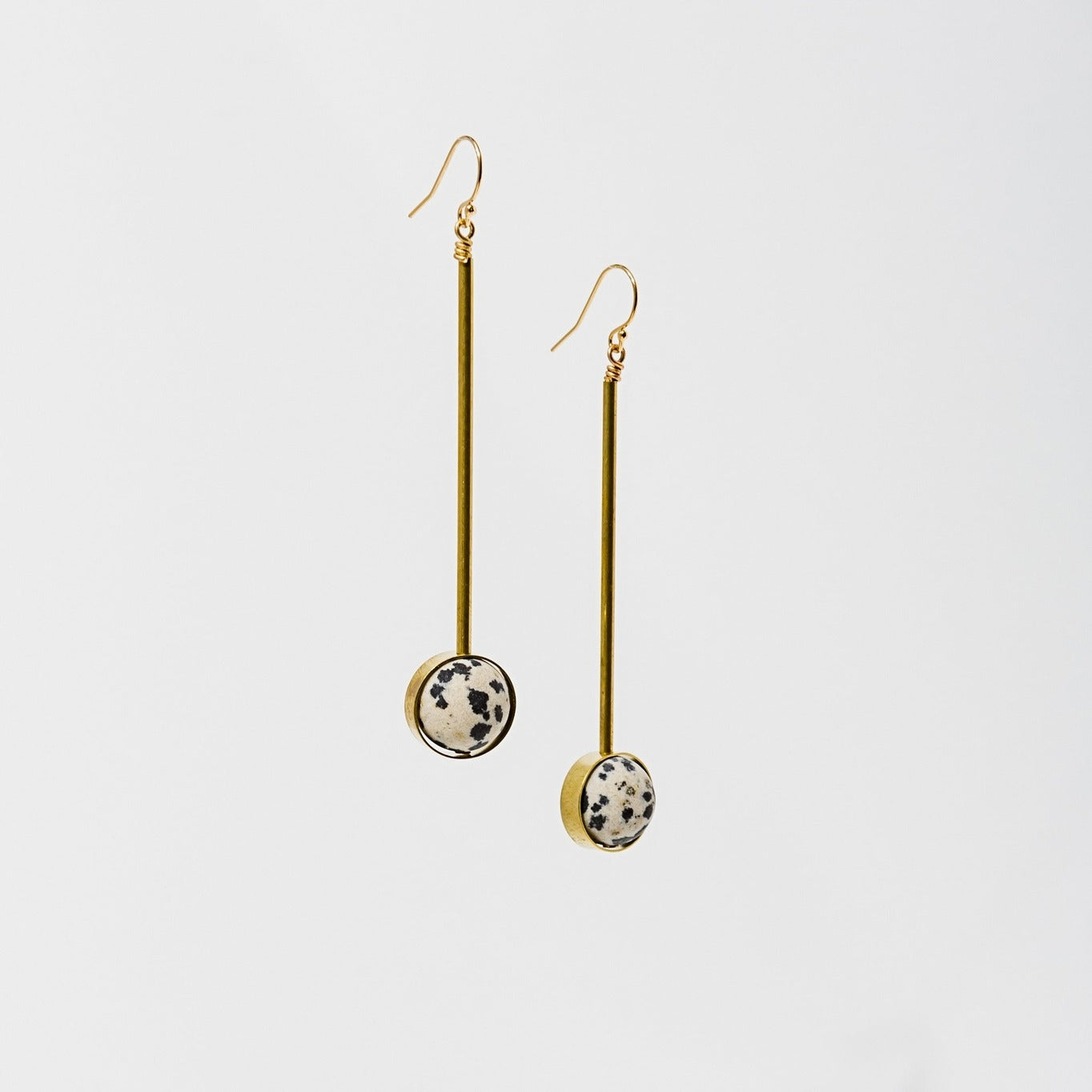 Aberrant Brass and Stone Earrings