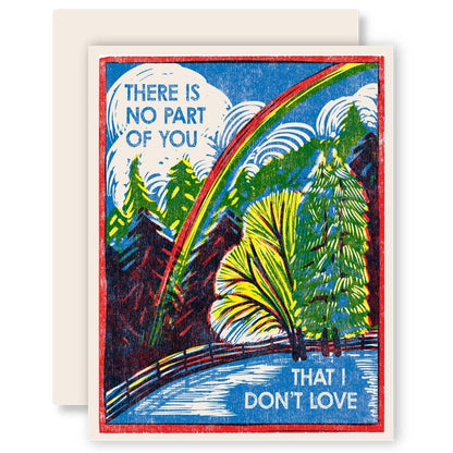 "There's no part of you" Love Card