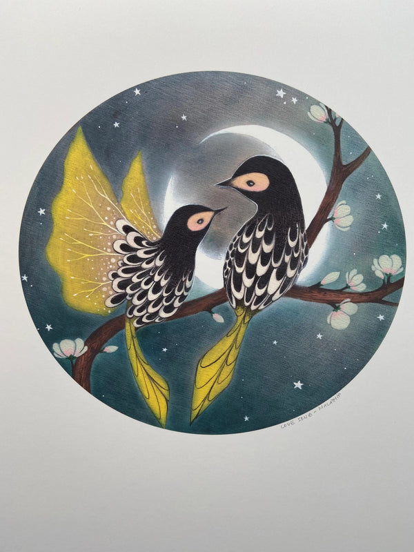 "Regent Honeyeater Birds - love song" Art Print