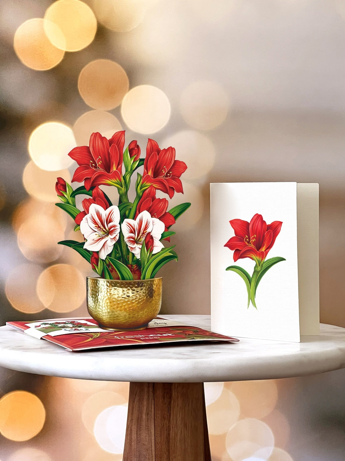 Mini Scarlet Amaryllis Pop-Up Card