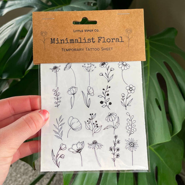 Minimalist Floral Temporary Tattoos