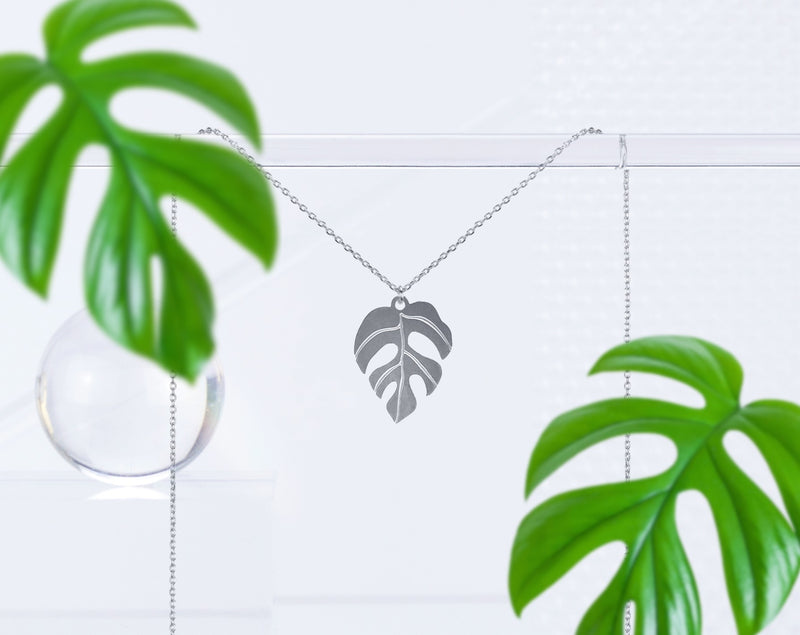 Mini Monstera Leaf Necklace