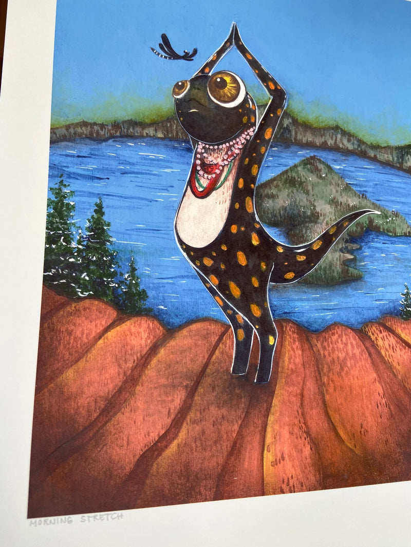 "Morning Stretch" Frog Art Print