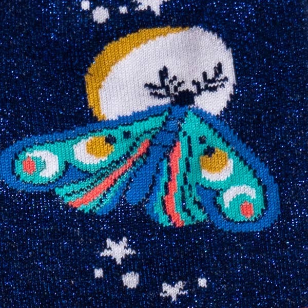 Moonlit Moth Crew Socks