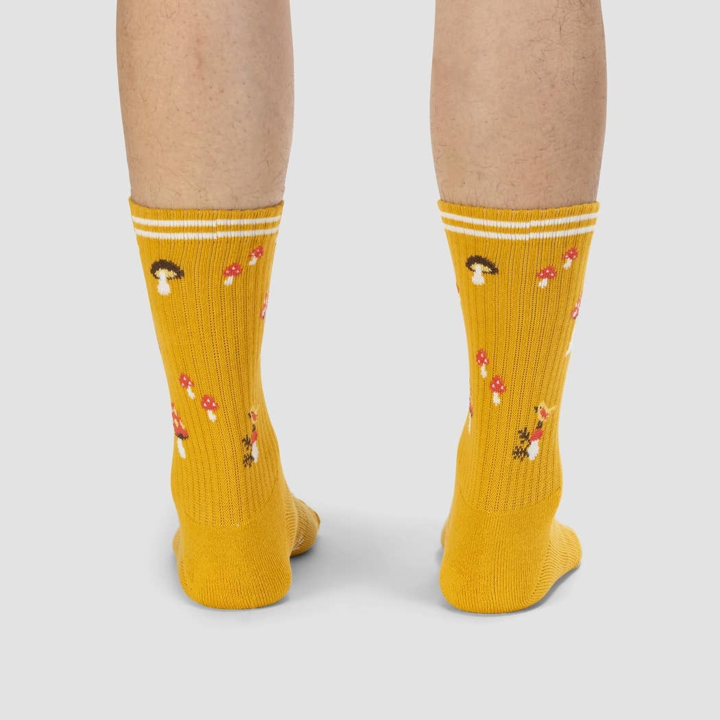 Mushroom Ribbed Crew Socks