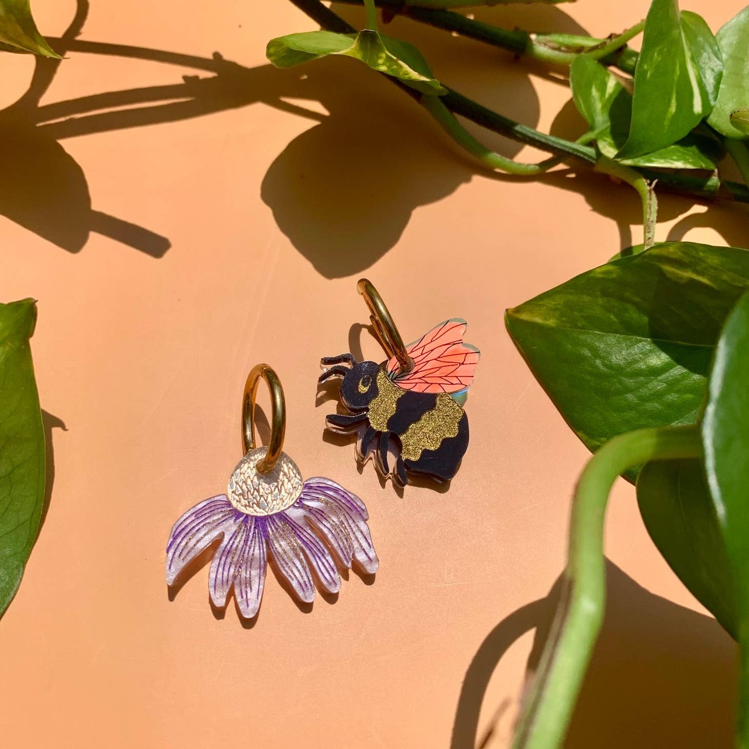 Bee and Flower Earrings