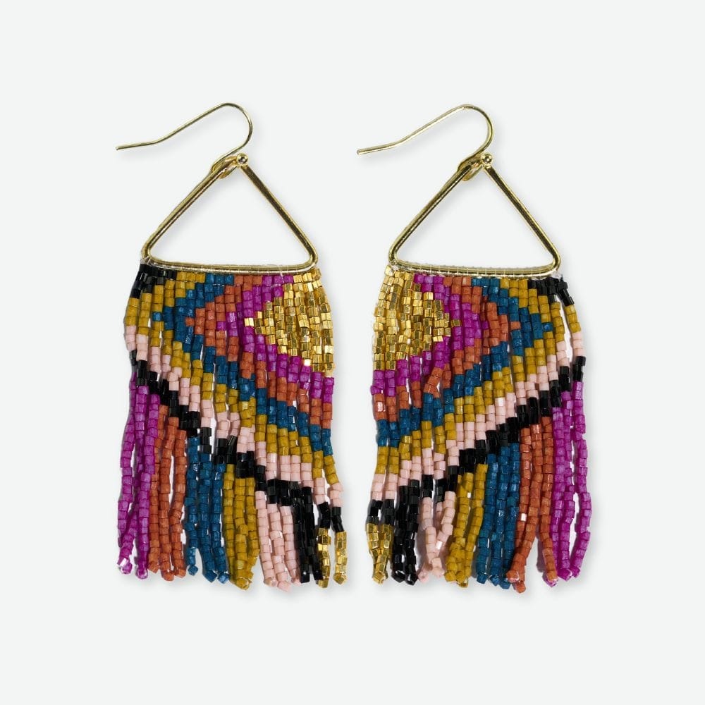 Lux Beaded Fringe Earrings