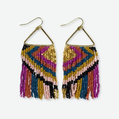 Lux Beaded Fringe Earrings