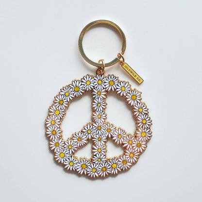 Peace Daisy Keychain