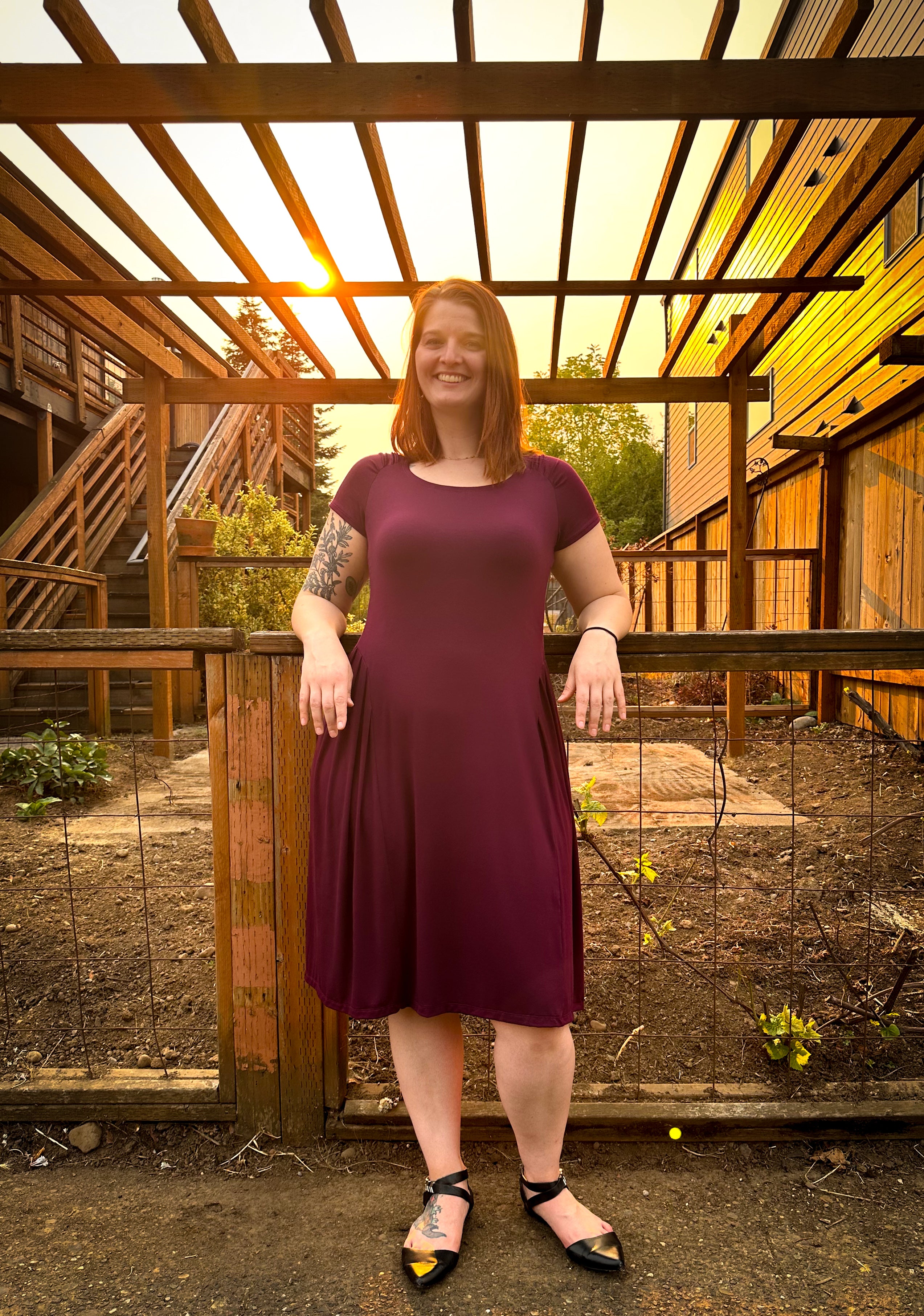 Prima dress in Aubergine