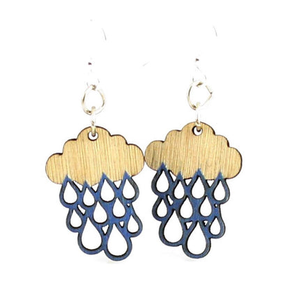 Rain Cloud Wood Earrings