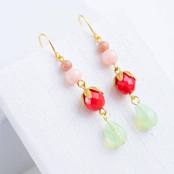 Red Bead Earrings