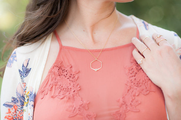 Refraction Necklace in Gold Fill