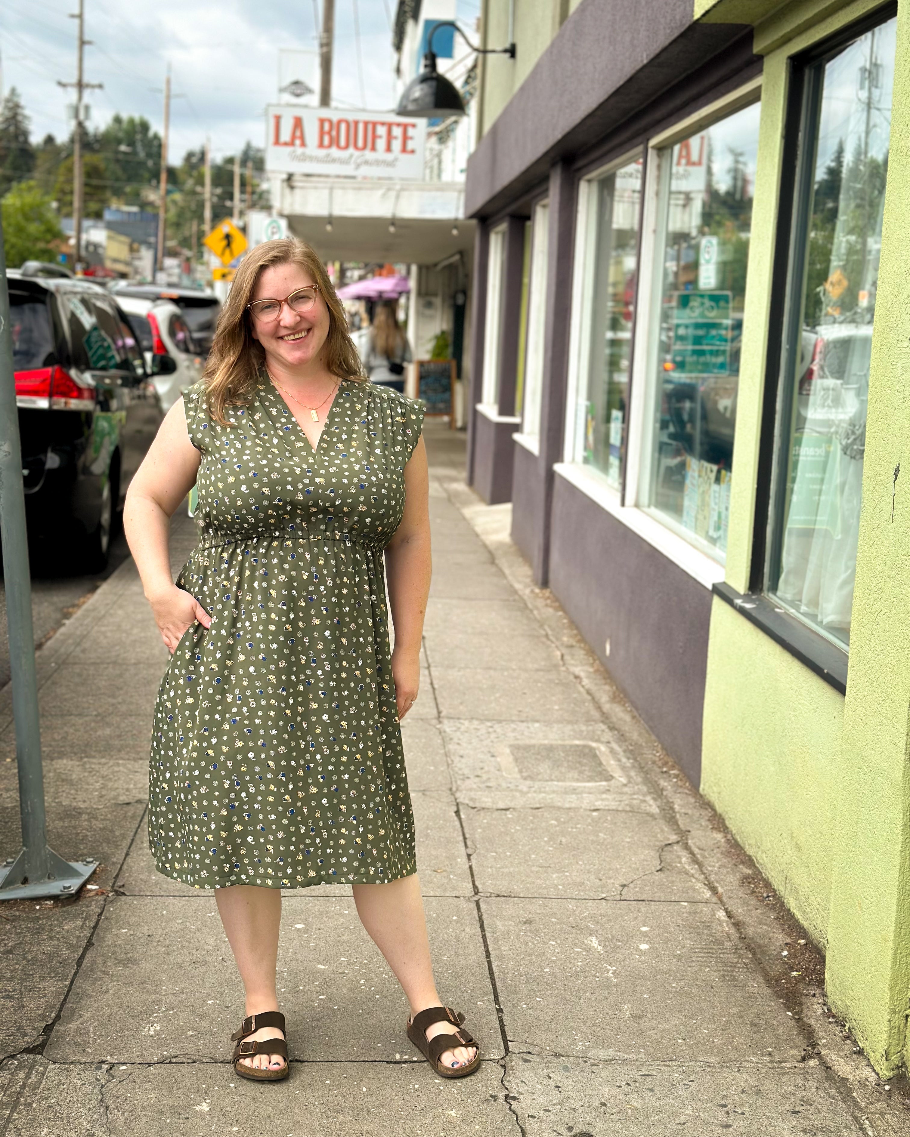 Monica Dress in Sage Floral