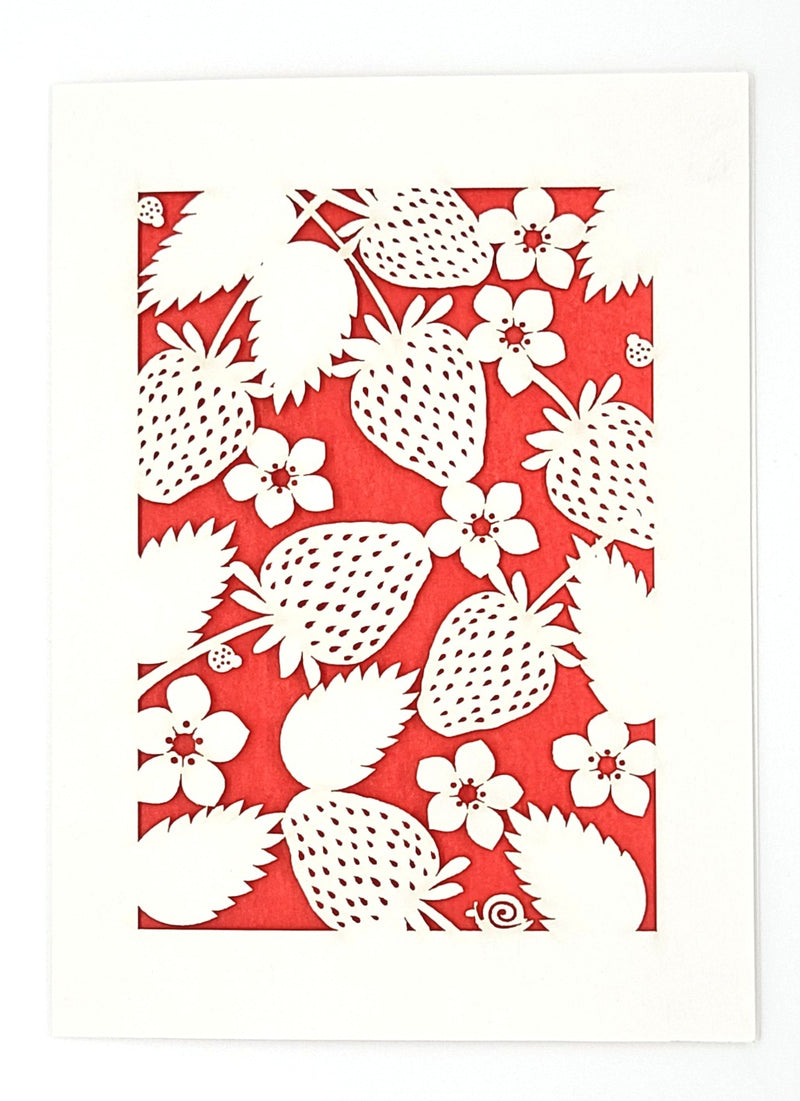 Strawberries Paper-cut Card