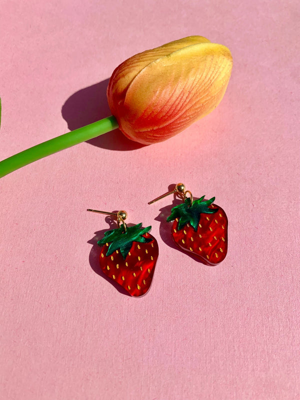 Bebe Strawberry Earrings