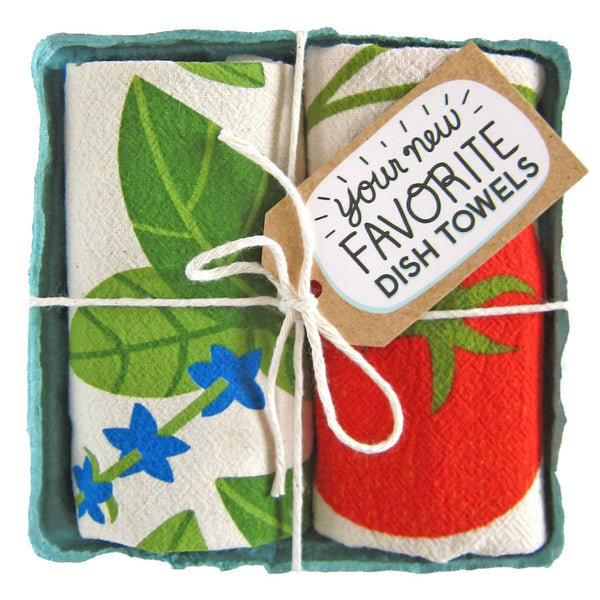 Tomato + Basil Tea Towel Gift Set